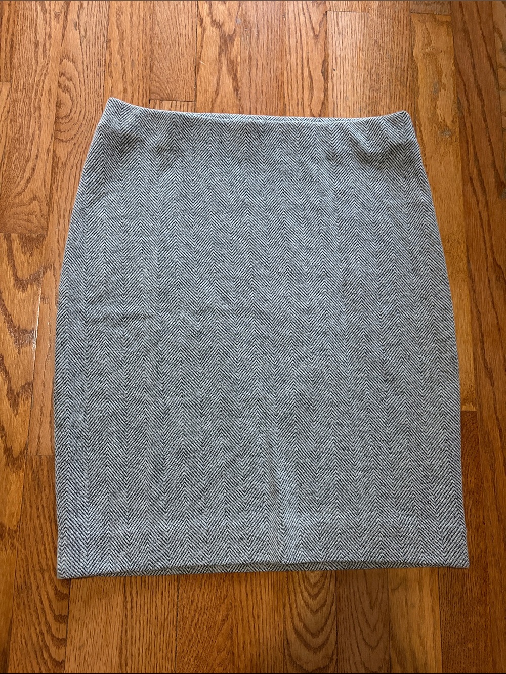 Ann Taylor Factory Gray Herringbone Pencil Skirt